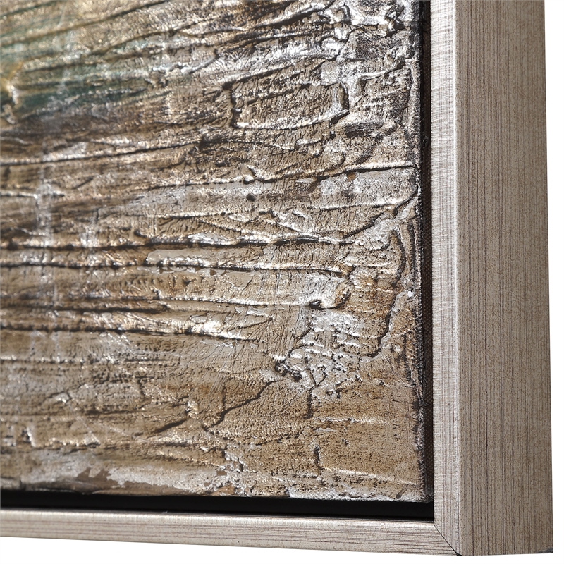 Pemberly Row Desert Rain Wood and Plastic Hand Painted Canvas in Multi-Color