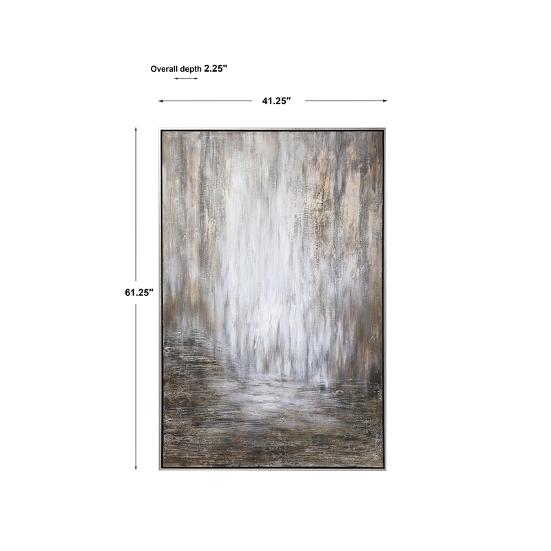 Pemberly Row Desert Rain Wood and Plastic Hand Painted Canvas in Multi-Color