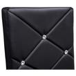 Pemberly Row Faux Leather and Chrome Dining Side Chair in Black (Set of 4)