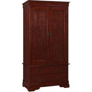 Pemberly Row Modern / Contemporary 2 Drawer Armoire in Cherry