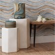 Pemberly Row Indoor/Outdoor Transitional Ceramic Side Table in White