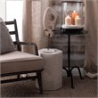 Pemberly Row Indoor/Outdoor Transitional Ceramic Side Table in White