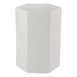 Pemberly Row Indoor/Outdoor Transitional Ceramic Side Table in White