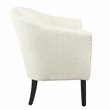 Pemberly Row Transitional Wood and Fabric Barrel Accent Chair in White