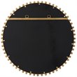 Pemberly Row Round Contemporary MDF and Iron Mirror in Gold Finish