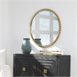 Pemberly Row Round Contemporary MDF and Iron Mirror in Gold Finish