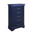 Pemberly Row Traditional Charlie Blue Wood 5-Drawer Chest with LED