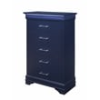 Pemberly Row Traditional Charlie Blue Wood 5-Drawer Chest with LED