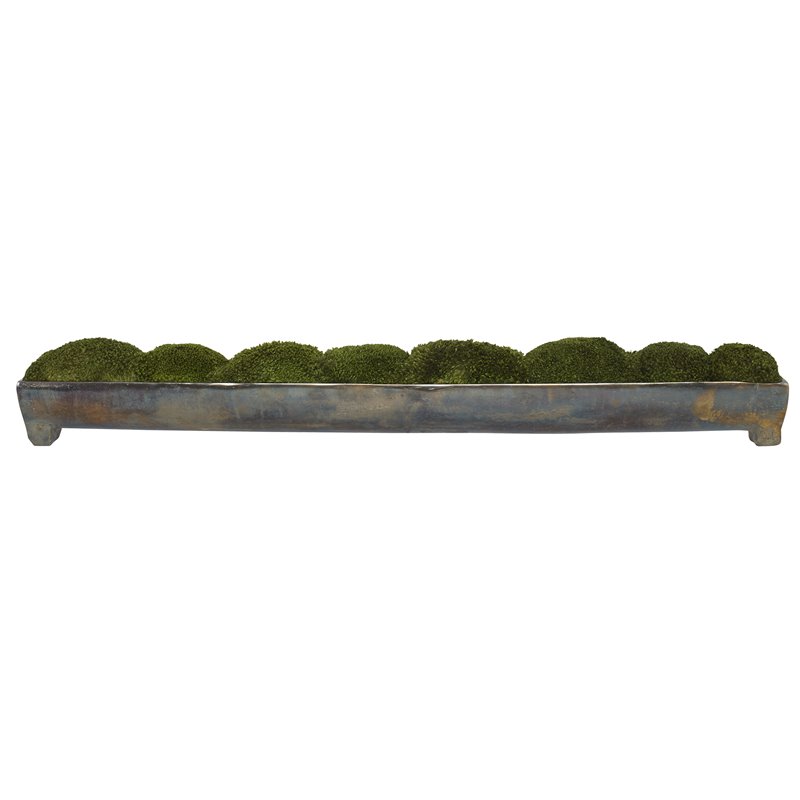 Pemberly Row Aluminum Moss Centerpiece in Green/Colorful Oxidized Bronze
