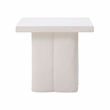 Pemberly Row Contemporary White Concrete Textured Side Table