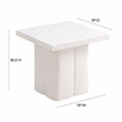 Pemberly Row Contemporary White Concrete Textured Side Table