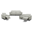 Pemberly Row Modern Leather Armchair with Electric Recliner in Gray