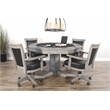 Pemberly Row Gray Wood Game and Dining Table with Reversible Top