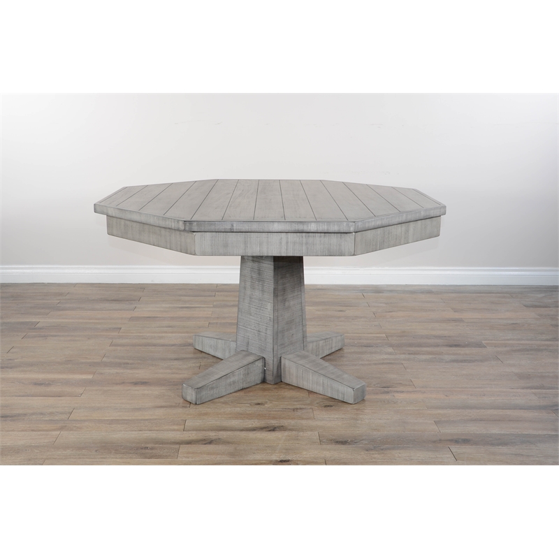 Pemberly Row Gray Wood Game and Dining Table with Reversible Top