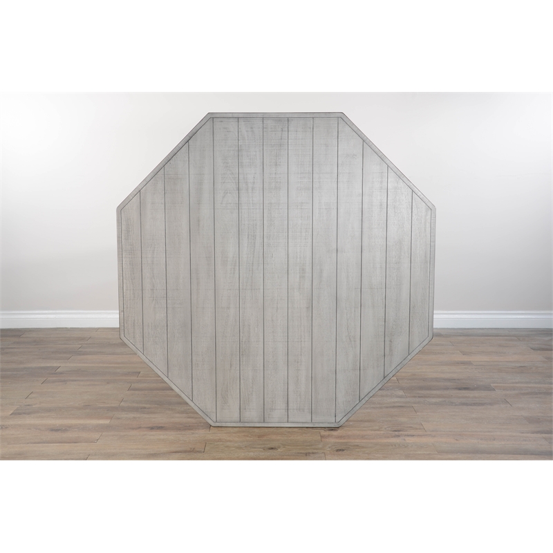 Pemberly Row Gray Wood Game and Dining Table with Reversible Top
