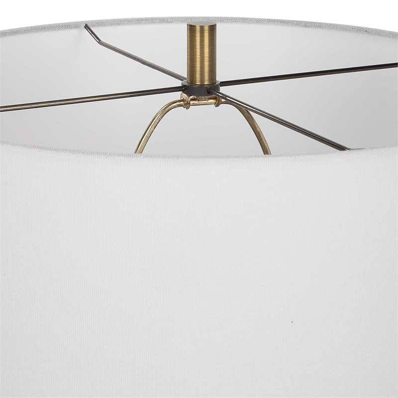 Pemberley Row Steel and Ceramic Blue Table Lamp Round 28