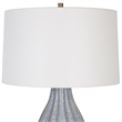 Pemberley Row Steel and Ceramic Blue Table Lamp Round 28