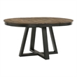 Pemberly Row Round Transitional Wood Dining Table in Brown/Pecan