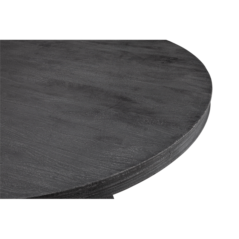 Pemberly Row Contemporary Black Dining Table in Solid Mango Wood