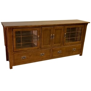 Pemberly Row Modern Wood TV Stand for TVs up to 72&quot in Walnut