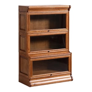Pemberly Row Contemporary 33&quot Wood Barrister Bookcase in Cherry