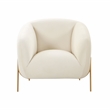 Pemberly Row Modern / Contemporary Cream Velvet Accent Chair
