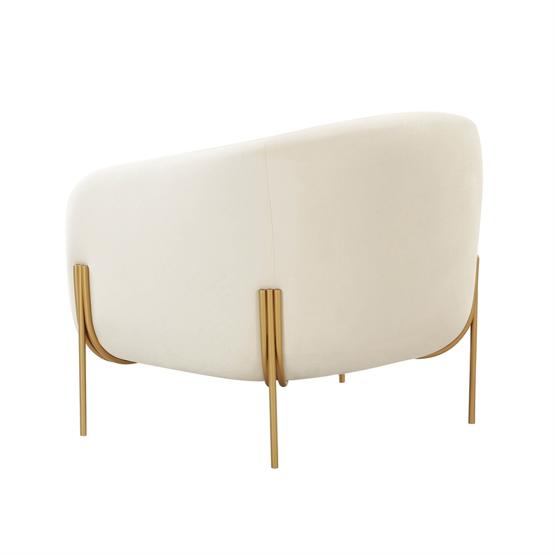 Pemberly Row Modern / Contemporary Cream Velvet Accent Chair