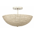 Pemberly Row Contemporary Wood Semi Flush Mount in Cream Finish