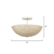Pemberly Row Contemporary Wood Semi Flush Mount in Cream Finish