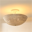 Pemberly Row Contemporary Wood Semi Flush Mount in Cream Finish