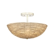 Pemberly Row Contemporary Wood Semi Flush Mount in Cream Finish