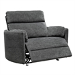 Pemberly Row Modern XL Fabric Power Glider Recliner in Charcoal