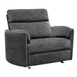 Pemberly Row Modern XL Fabric Power Glider Recliner in Charcoal