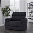 Pemberly Row Modern XL Fabric Power Glider Recliner in Charcoal