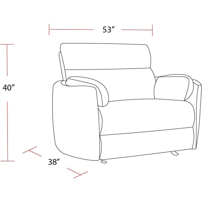 Pemberly Row Modern XL Fabric Power Glider Recliner in Charcoal