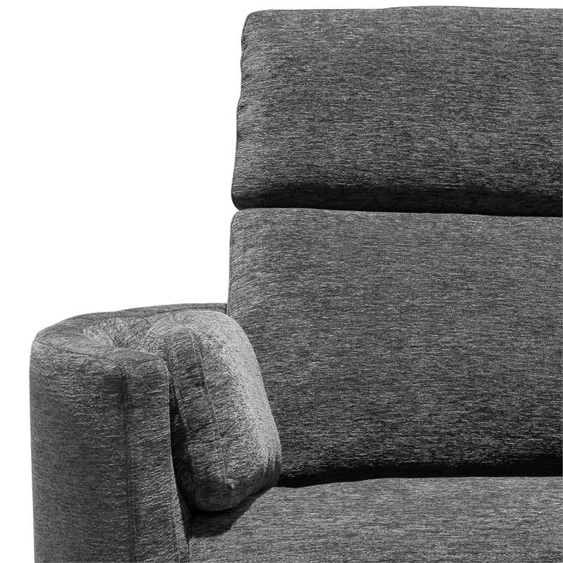 Pemberly Row Modern XL Fabric Power Glider Recliner in Charcoal