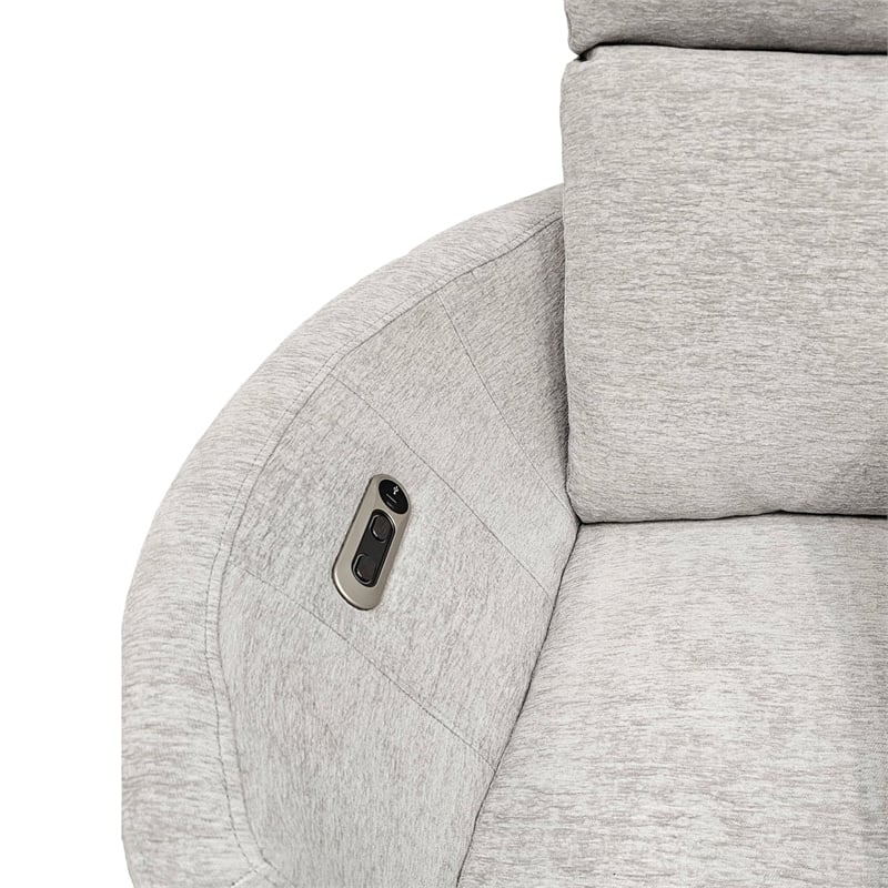 Pemberly Row Modern XL Fabric Power Glider Recliner in Charcoal