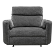 Pemberly Row Modern XL Fabric Power Glider Recliner in Charcoal