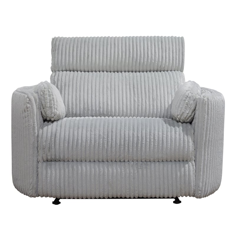 Pemberly Row Modern XL Fabric Power Glider Recliner in Mega Gray