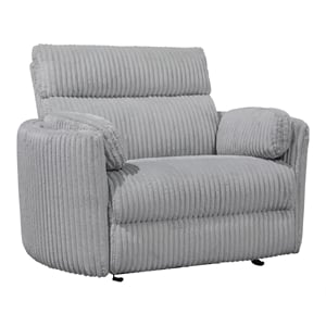 Pemberly Row Modern XL Fabric Power Glider Recliner in Mega Gray