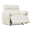 Pemberly Row Contemporary XL Fabric Power Glider Recliner in Ivory