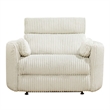 Pemberly Row Contemporary XL Fabric Power Glider Recliner in Ivory