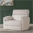 Pemberly Row Contemporary XL Fabric Power Glider Recliner in Ivory