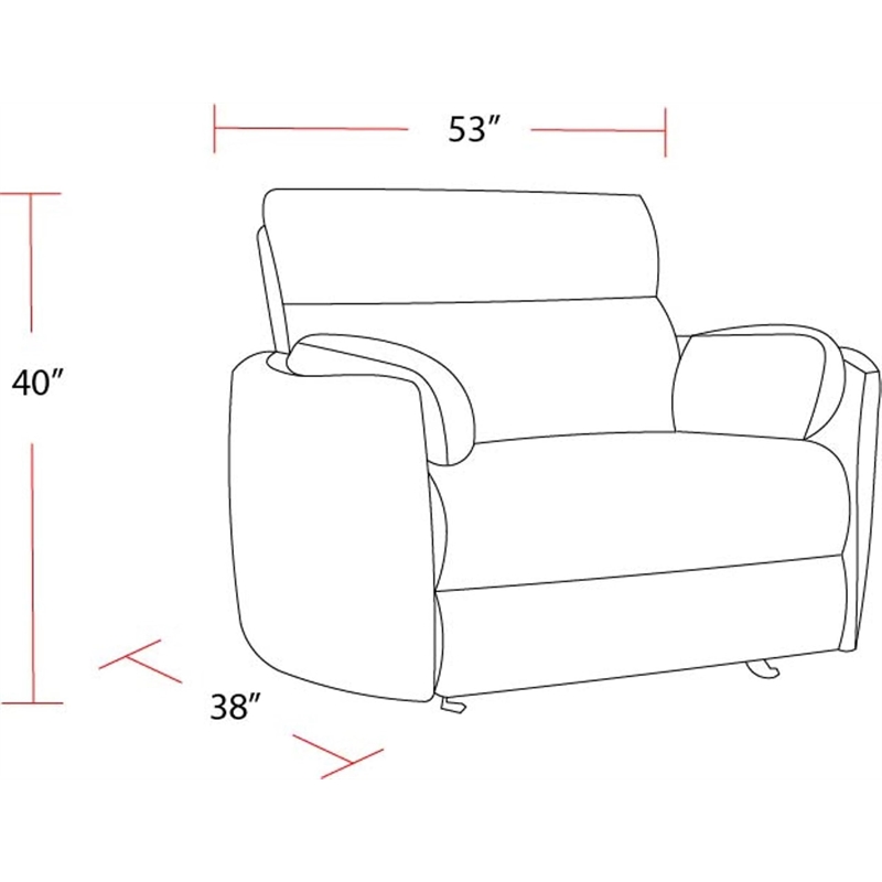 Pemberly Row Contemporary XL Fabric Power Glider Recliner in Ivory