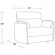 Pemberly Row Contemporary XL Fabric Power Glider Recliner in Ivory