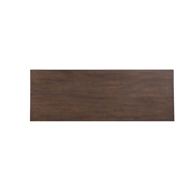 Pemberly Row Modern Brown Oak Console in Dark Brown Mango Wood