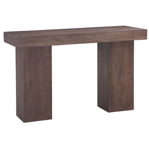 Pemberly Row Modern Brown Oak Console in Dark Brown Mango Wood