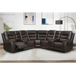 Pemberly Row 5 Piece Faux Leather Reclining Sectional in Brown