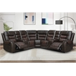 Pemberly Row 5 Piece Faux Leather Reclining Sectional in Brown
