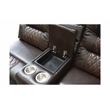 Pemberly Row 5 Piece Faux Leather Reclining Sectional in Brown